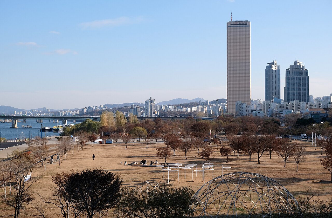 마포대교에서 본 여의도 한강공원